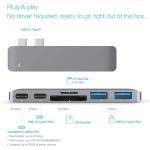 7 in 1 Dual Type-C Docking Station Thunderbolt 3 Hub for 2016/2017 MacBook Pro