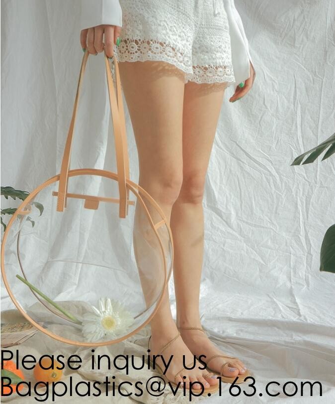 Custom Clear Pvc Lady Handbag Set Transparent Beach Tote Bag With Inner Pouch,Shoulder Tote Holographic PVC Beach Bag