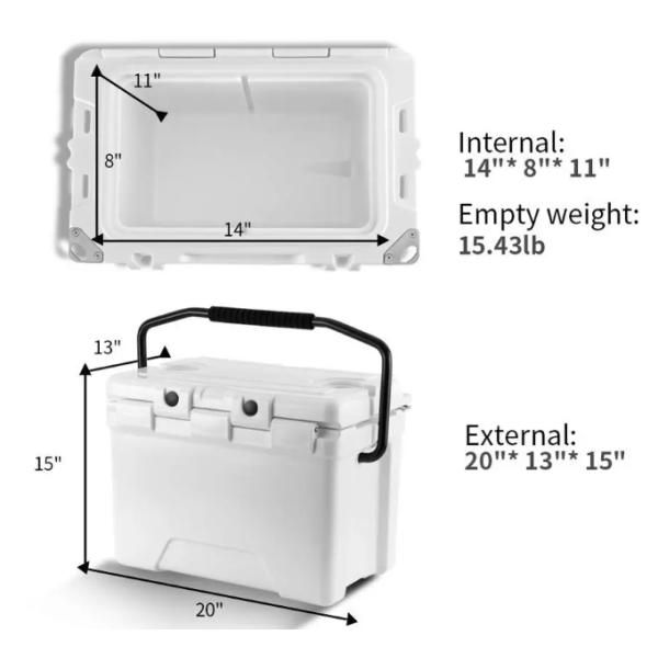 Plastic 25L Portable Rotomolded Cooler Box