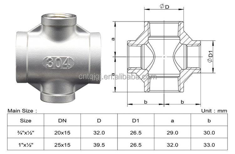 304 316 Female BSP/NPT 3-Way Y Type Equal Tee Stainless Steel Pipe Fitting with Casting and Customized Support OEM Durable