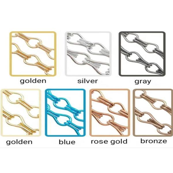 Aluminum Alloy Chain Link Decoration Wire Mesh Screen Curtain Blue Color