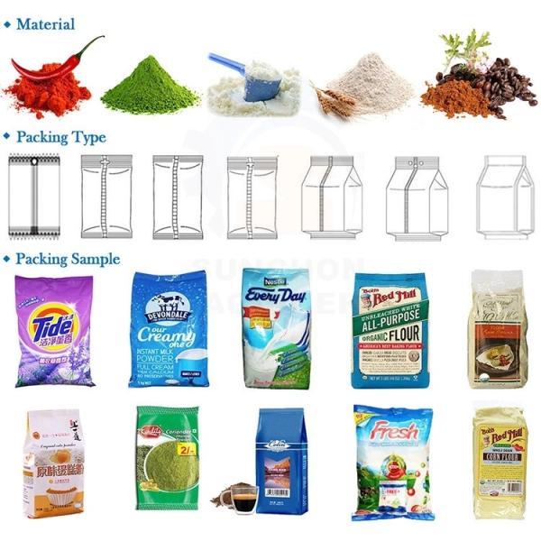Chocolate / Cocoa / Coffee Powder Flour Packaging Machine With Touch Screen Multi Function