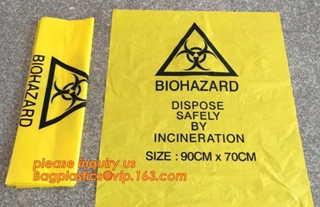 LDPE biohazard waste bin bags disposable medical autoclave bags, biohazard specimen bag plastic adhesive flat bag, bagea