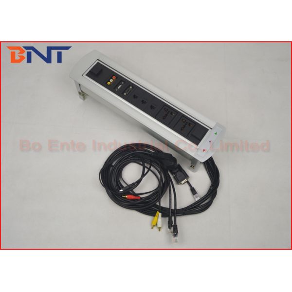USB / RJ45 / VGA Rotating Power Socket Tabletop Interconnect Box