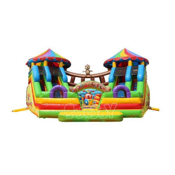 Quality 10*10*7m Inflatable Play Park Bouncy Castle Monkey Circus Playground for sale
