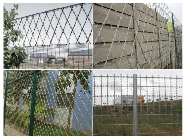 Quality Wholesale hot dipped galvanized steel Razor blade fence anti climb barbed welded wire mesh fence welded razor wire mesh for sale