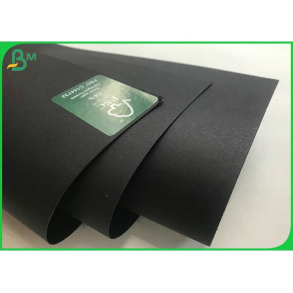 180gsm To 500gsm Recycled Pulp Uncoated Stationery Solid Black Paperboard Roll 