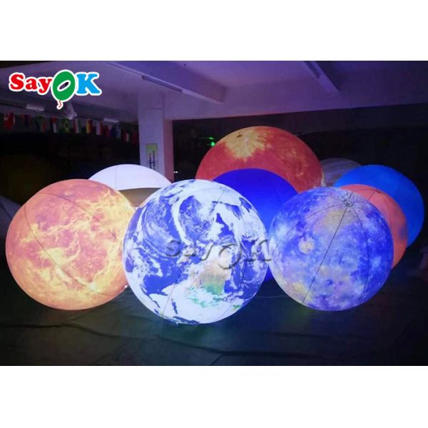 Customized 40 Inches Inflatable Lighting Decoration Pluto Planet Balloon