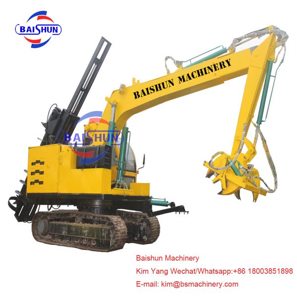 Deep Foundation Pole Erection Machine For Solar Power Plant 3m 5m 6m