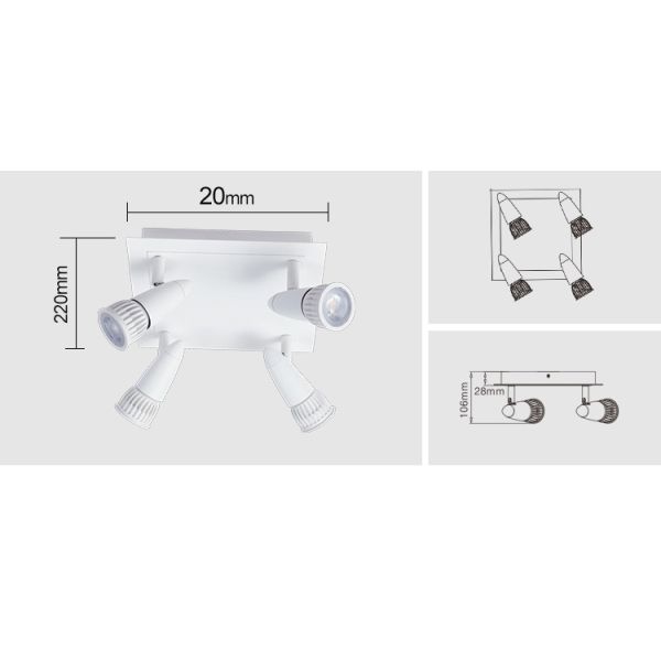 VERTEX IP20 LED Ceiling Track Light Fixtures CCT Switchable