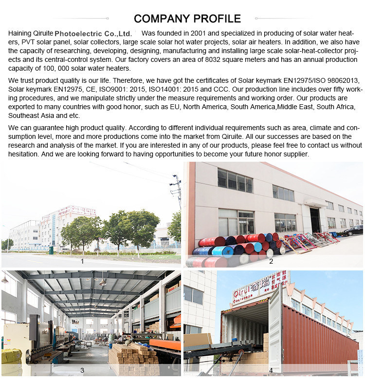 Factory Wholesale Price Parabolic Trough Pressurized Solar Collector with Heat Pipe
