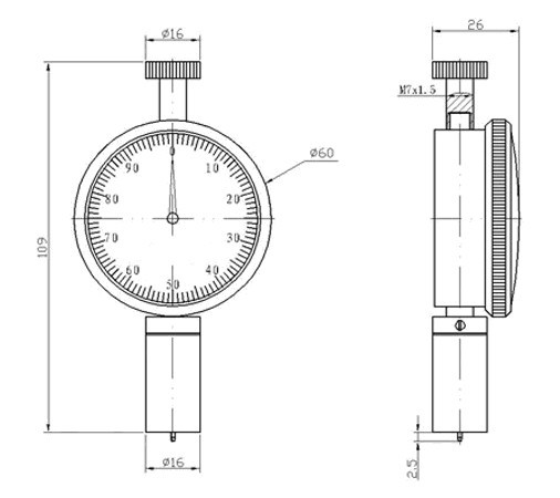LX-A-2 Pointer type Indicator Twin Needle LX Shore A Rubber Hardness Tester