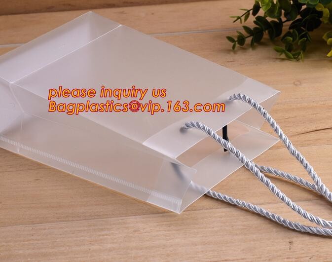 Promotional customized high quality soft loop plastic cloth bag,manufacturer custom soft loop handle polyethylene PE pla