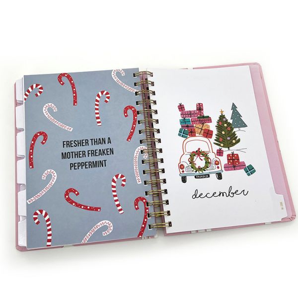 Mylar Index Tabs Spiral Notebook Printing Service With Elastic Band