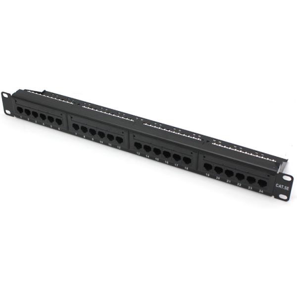 Quality Network UTP 19 Inch 1U Cat5e Patch Panel 24 Ports Unshielded Type for sale