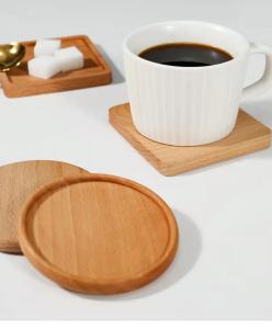 China Bamboo Wooden 9cm Square Drink Coasters Blank Coffee Cup Drinking Coasters wholesale