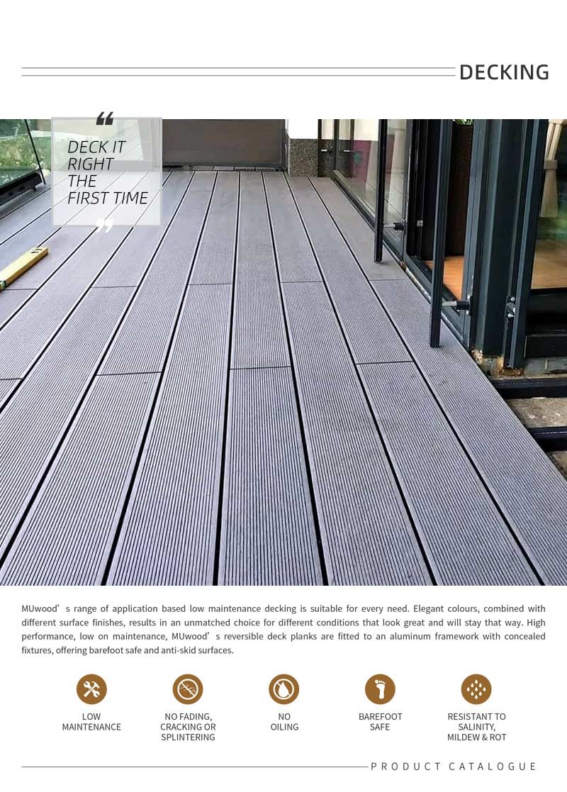 Engineered WPC Floor Decking Customized Wood Plastic Composite Floor Decking
