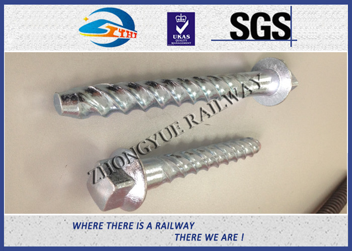 Steel 35# Spiral Spike nails HDG coating For Rail Fastening System