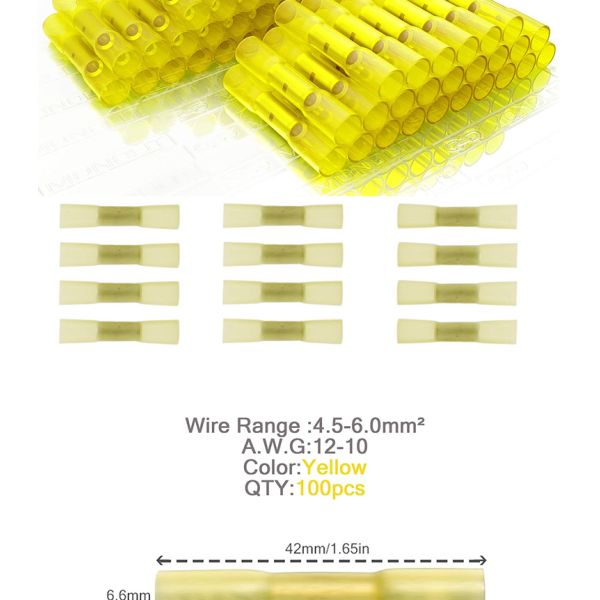 Green Wire Butt Connectors AWG 12 - 10 HDPE Electrical Wire Crimp Insulated