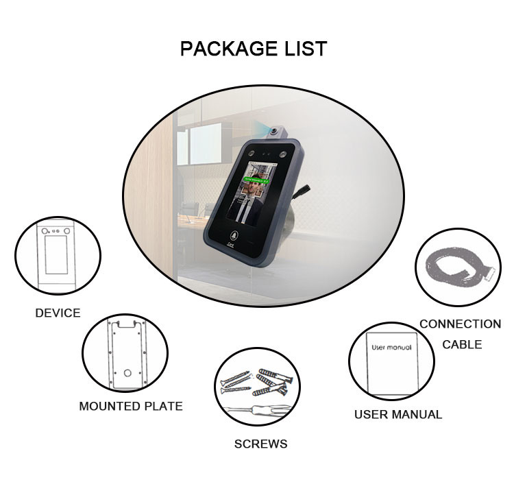 3D AI Face Recognition Temperature Detector Access Control System