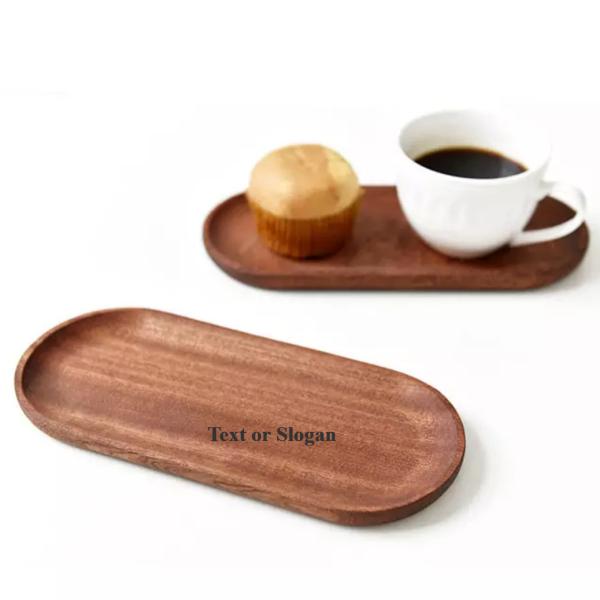 Quality Smooth Surfaces Acacia Wood Serving Tray Sushi Cheese Dessert Platters Food for sale
