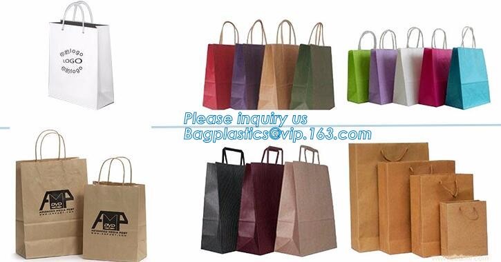 Customized Cut Printed Coated Paper Shopping Bag with Matt Lamination,rope handle custom logo printed white paper bag