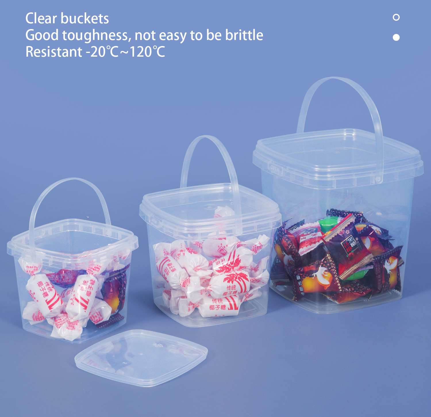 Transparent Plastic Round Custom Printed Ice Cream Candy Cookie Bucket With Lid for Milk