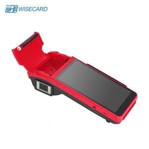 China Red Android Handheld POS Machine With Fingerprint Scanner wholesale