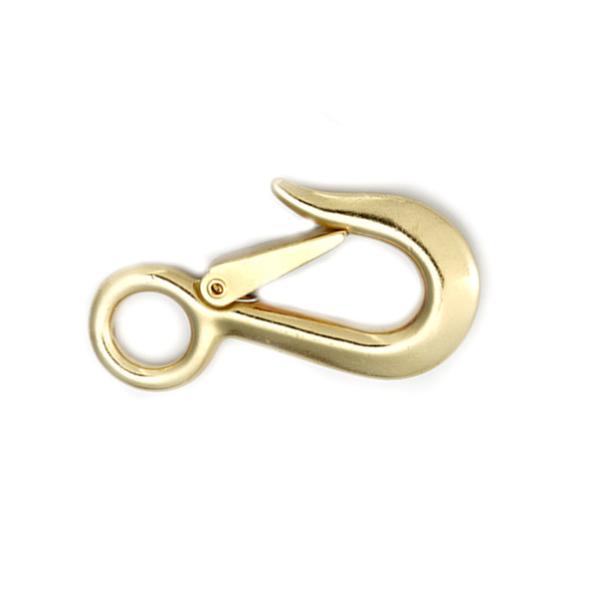 Quality 2311B snap hook Heavy Duty Solid Brass Fixed Round Eye Brass Snap Hook Cargo Hook with gate for sale
