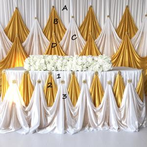 China New Wedding Decoration High Quality Silk Backdrop Rape Cross Valance Curtains Luxury Wedding Backdrop wholesale