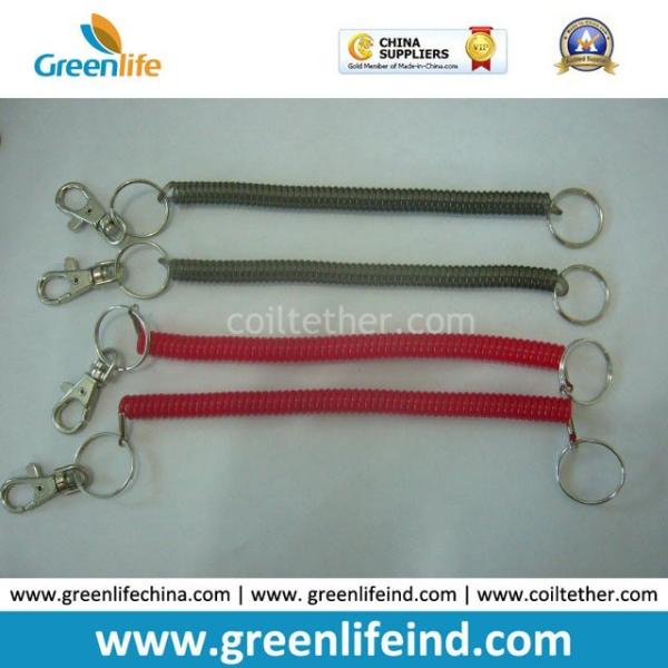 Quality Customized Size Color Request Stretchable Spiral Coil Key Ring Strap for sale