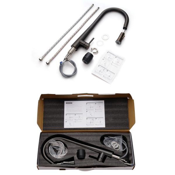 Stainless Steel Copper Pull Out Kitchen Sink Faucet