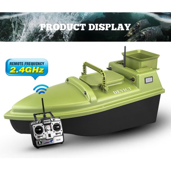 Green bait boat DEVICT Autopilot for ABS plastic carp fishing bait boat