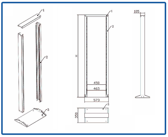Cold Rolled Steel Open Rack Cabinet Height 18U - 47U Static Loading 120kg