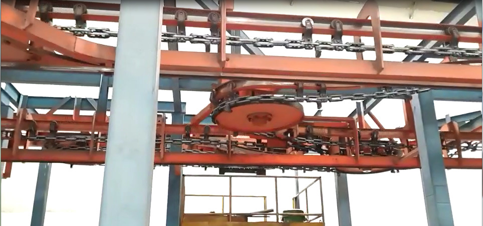 I Beam Track Overhead Conveyor Chain System X348 Trolley Spray Painting Line