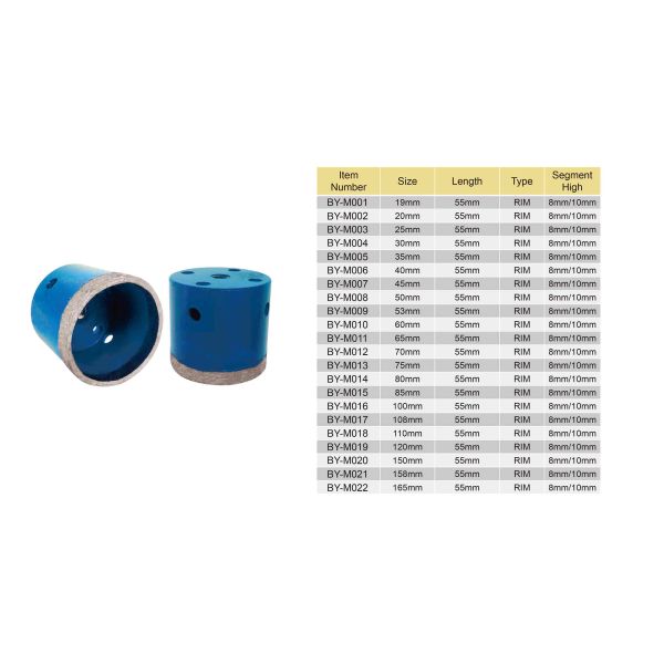 Segment 8MM 10MM Diamond Core Drill Set 4 Inch Core Drill Bit 165mm