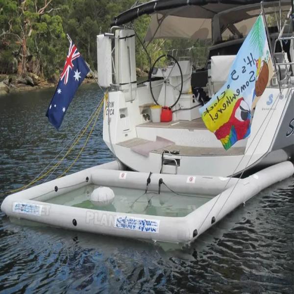 Quality Durable Airtight Inflatable Ocean Pool PVC Inflatable Sea Pool Floating Sea Swimming Pool With Net for sale