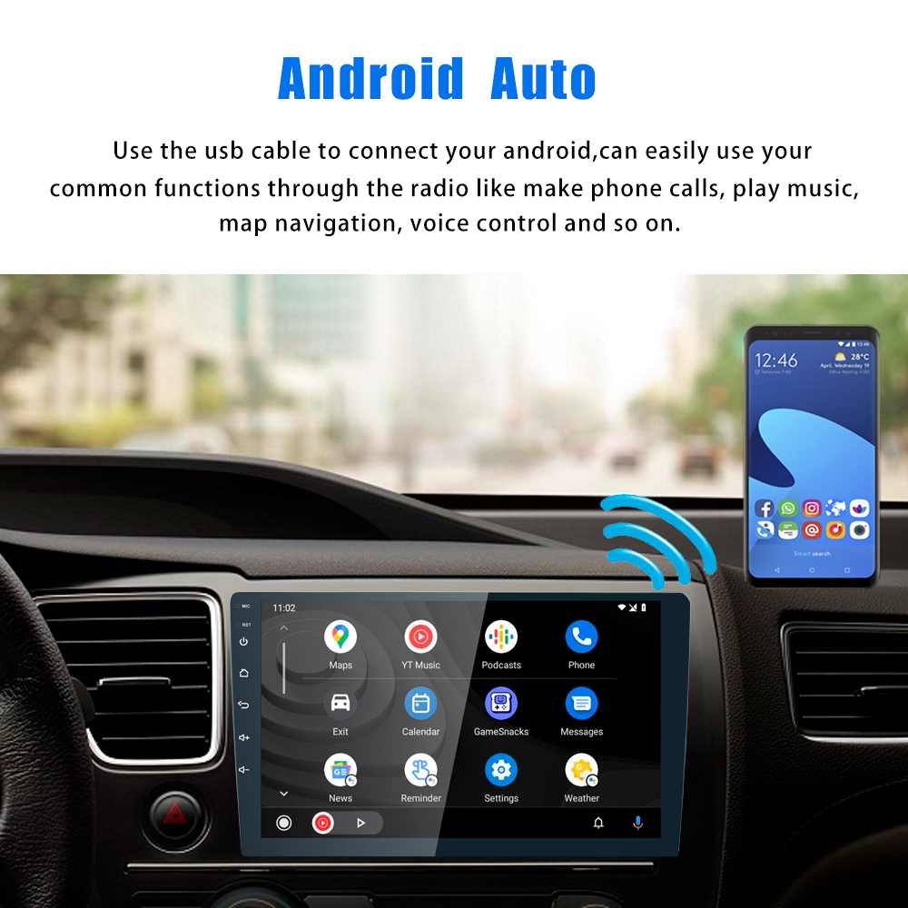 Universal Radio Stereo Audio Head Unit 9 Inch 2 Din Double Din Car DVD Player with Bluetooth