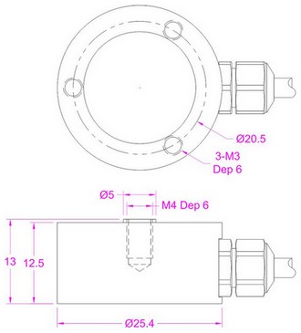 Small Size Compression Load Cell 200N
