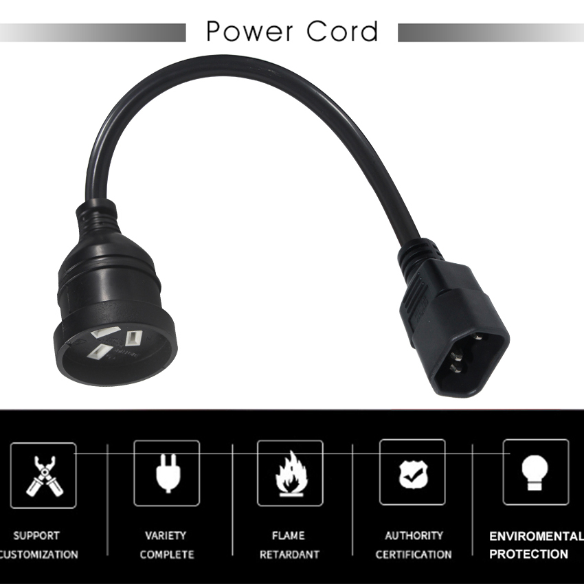240V 3 Prong IEC 320 C14 Electric Power Cord For Smooth TV Connection In Australia