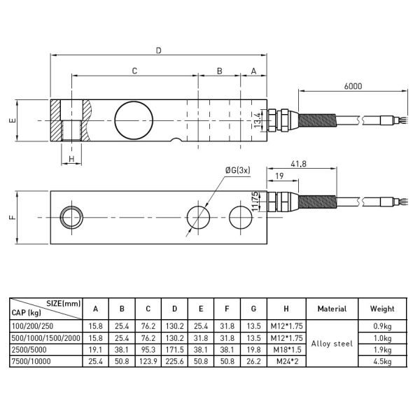 Custom Low Profile Shear Beam Load Cell Transducer Techniques 100kg To 10t