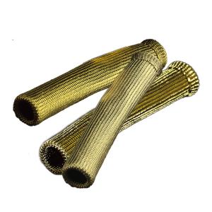 China 2&quot;x6.5&quot; Titanium 1000°C Spark Plug Wire Boot Protective Sleeve with Silica Fabric Basalt Fabric wholesale