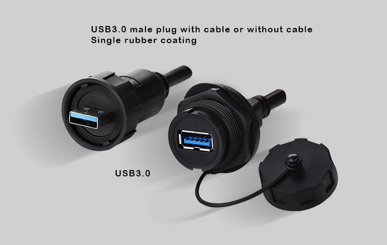Plastic Panel Mount Socket Waterproof Usb Connector USB2.0 Female to Female Panel Socket Usb Charging Socket Male CNLINKO IP68