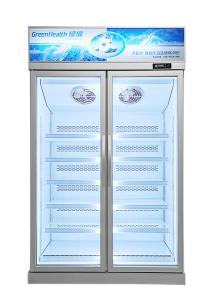 China Double Glass Door Upright Commercial Display Freezer Automatic Defrost wholesale