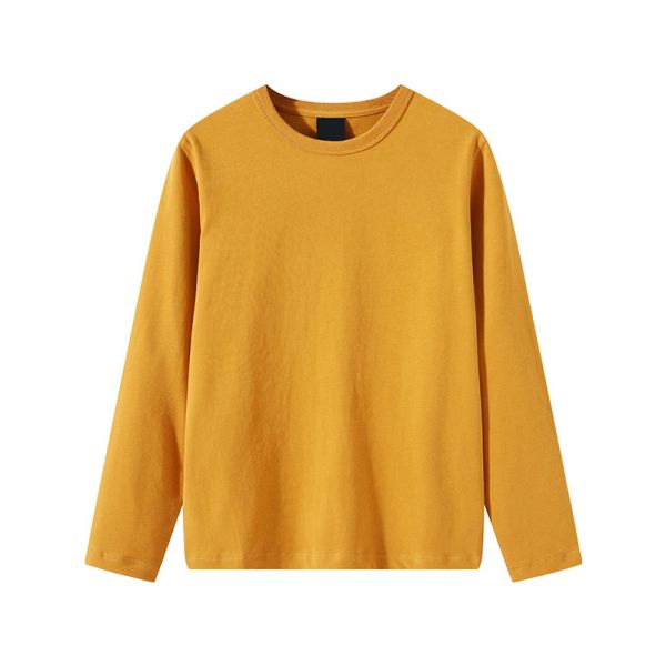 OEM Long Sleeve T Shirt Casual Pure Color Sweatshirt For Men 100% Cotton High Quality