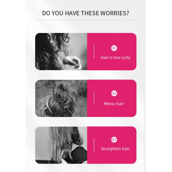 Negative Ions Electric Hair Brush Anti Scald Hair Straightener Brush