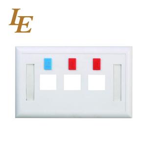 China Standard 3 Port Single Gang Faceplate With Id Window wholesale