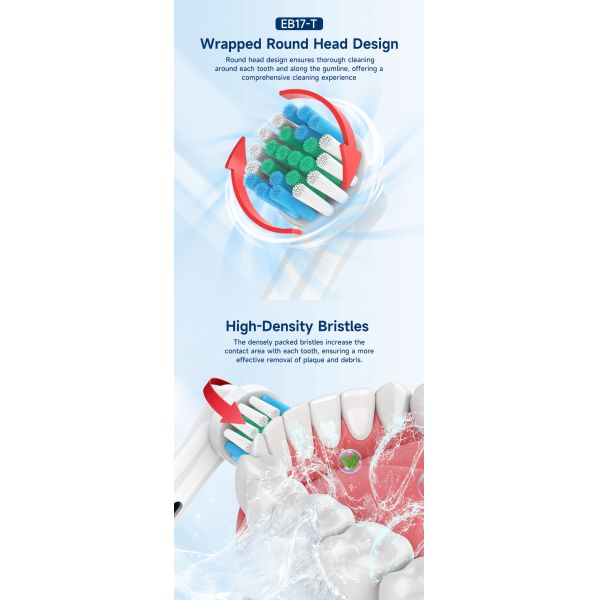 Rotating Detachable Toothbrush Head Electric Oscillating Brush Head High Density