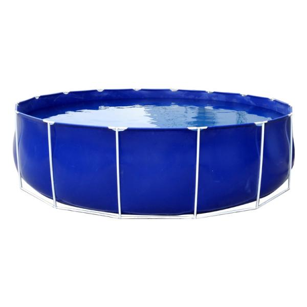 Quality Custom Flexible Water Tank Round Aquaculture Fish Tank PVC Fish Farming Tank With Detachable Pipes for sale