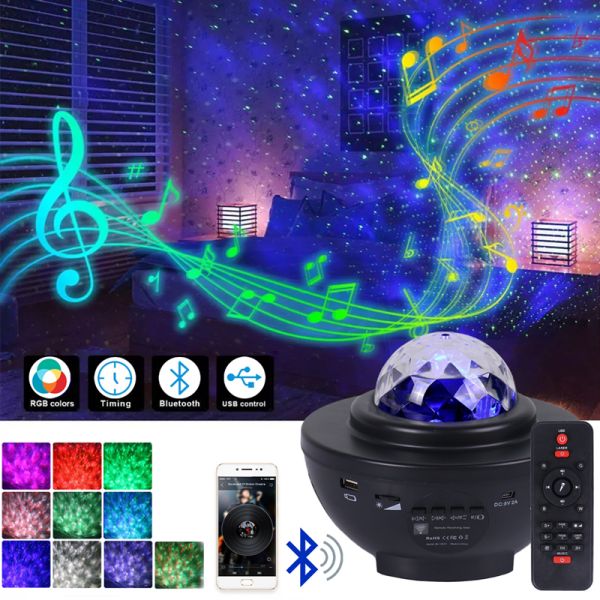 Remote Control DC5V 6W LED Touch Desk Lamp Star Projector Night Light With Music